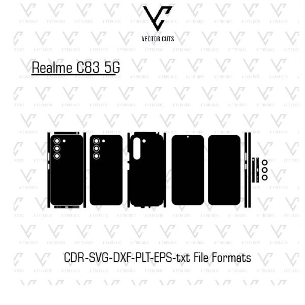 Realme C83 5G Mobile Skin Template Vector