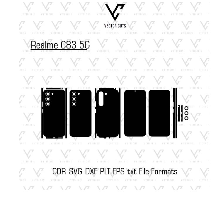 Realme C83 5G Mobile Skin Template Vector