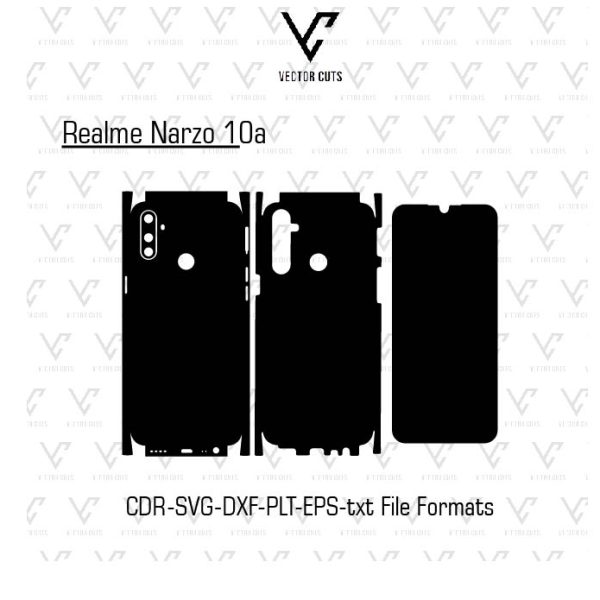 Realme Narzo 10a Mobile Skin Template Vector