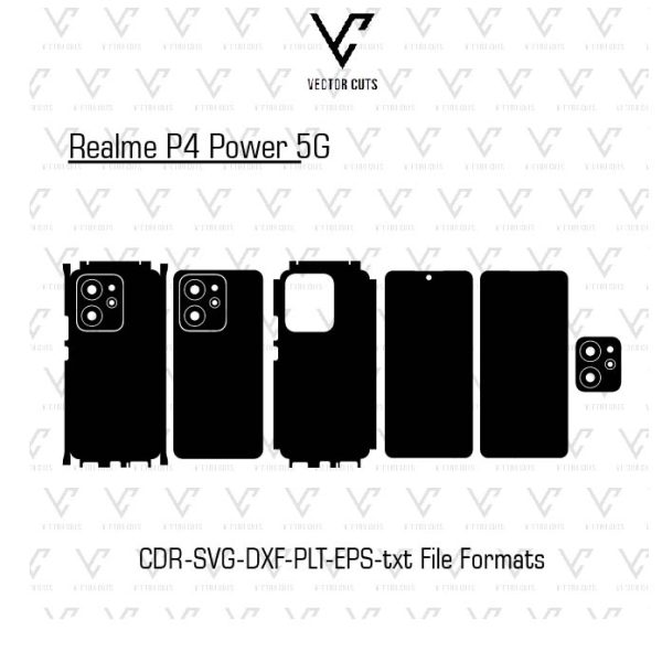 Realme P4 Power 5G Mobile Skin Template Vector