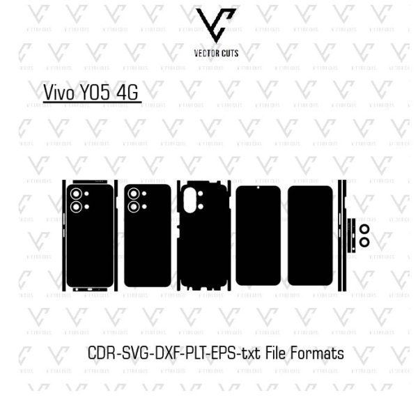 Vivo Y05 4G Mobile Skin Template Vector