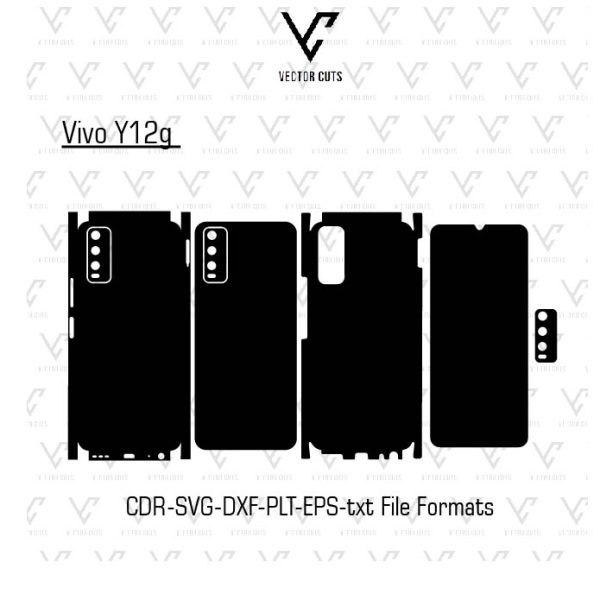 Vivo Y12g Mobile Skin Template Vector
