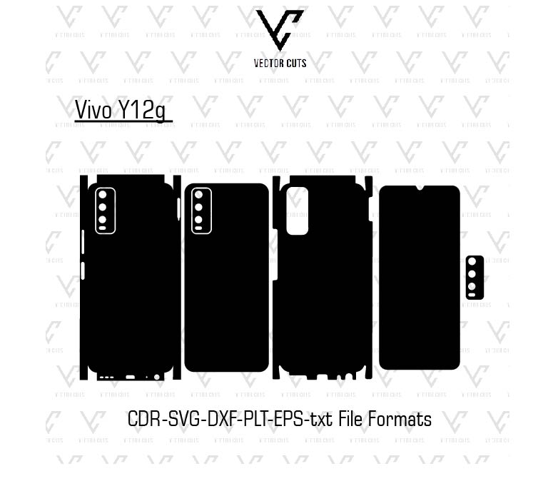 Vivo Y12g Mobile Skin Template Vector