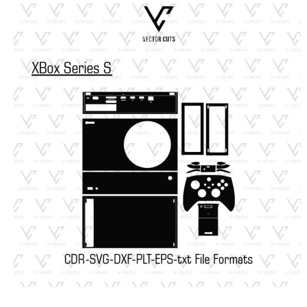 XBox Series S Vinyl Skin Template Vector