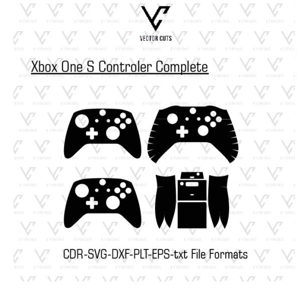 Xbox One S Controler Complete Vinyl Skin Template Vector