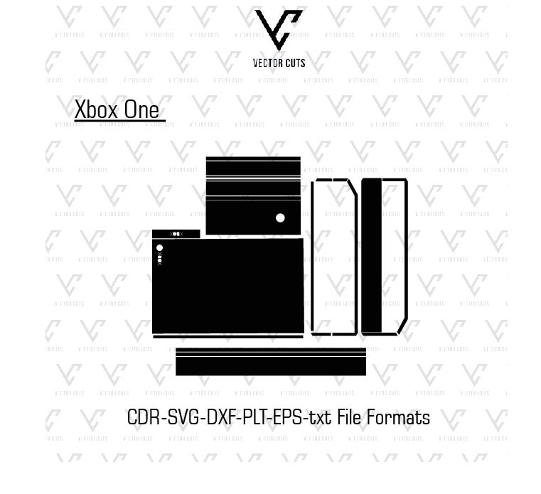 Xbox One Vinyl Skin Template Vector