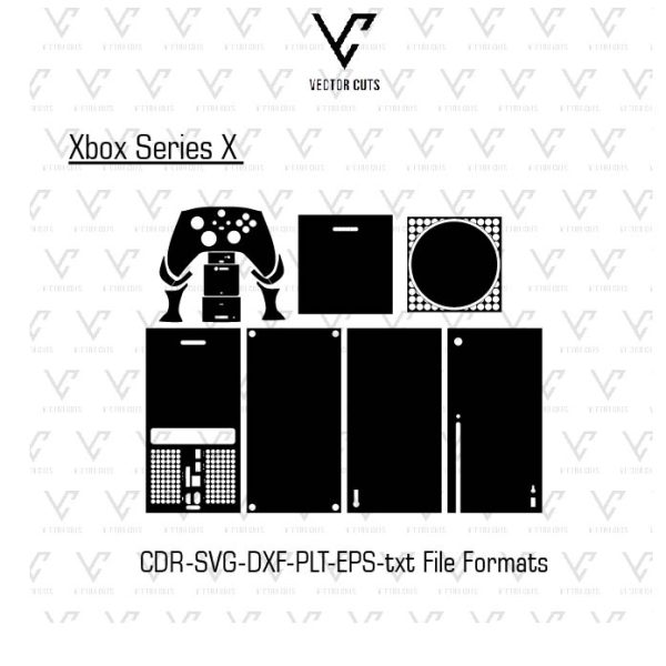 Xbox Series X Vinyl Skin Template Vector