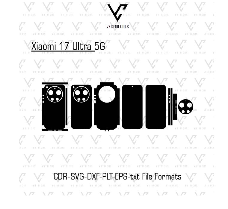 Xiaomi 17 Ultra 5G Mobile Skin Template Vector