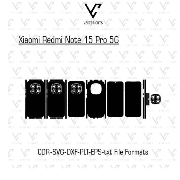 Xiaomi Redmi Note 15 Pro 5G Mobile Skin Template Vector
