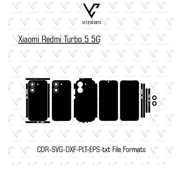 Xiaomi Redmi Turbo 5 5G Mobile Skin Template Vector
