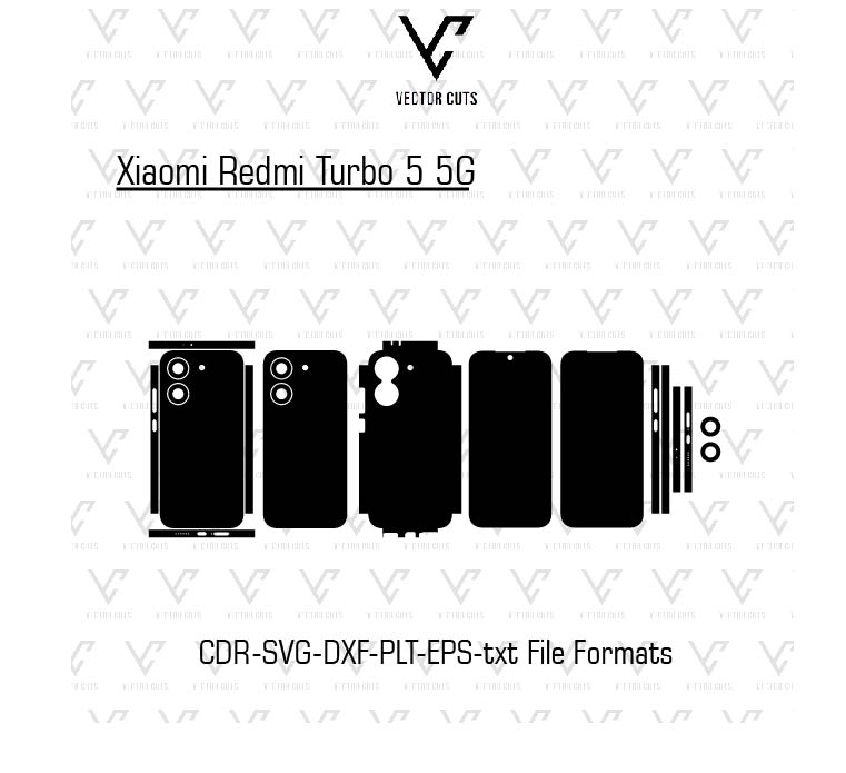 Xiaomi Redmi Turbo 5 5G Mobile Skin Template Vector