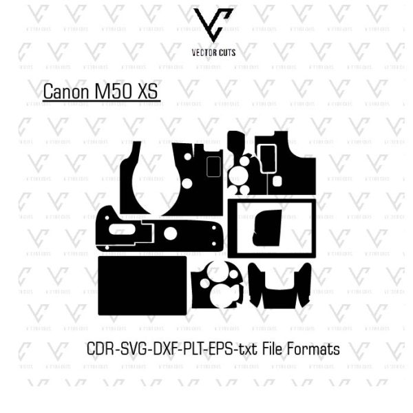 Canon M50 XS Camera Skin Template Vector