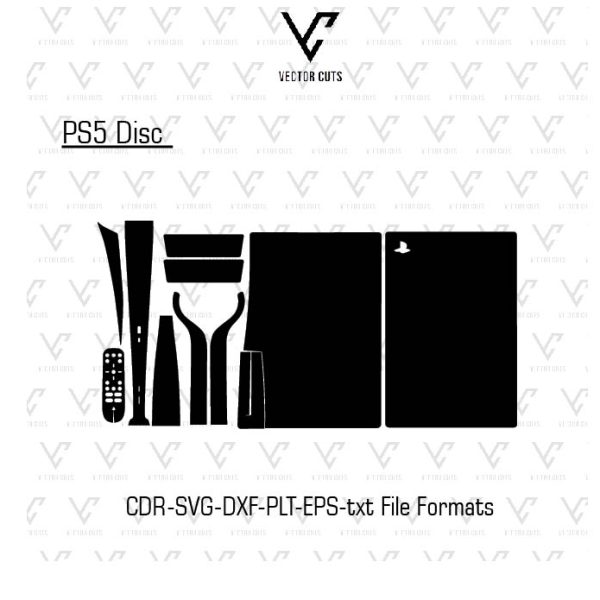 ps5 Disc Vinyl Skin Template Vector