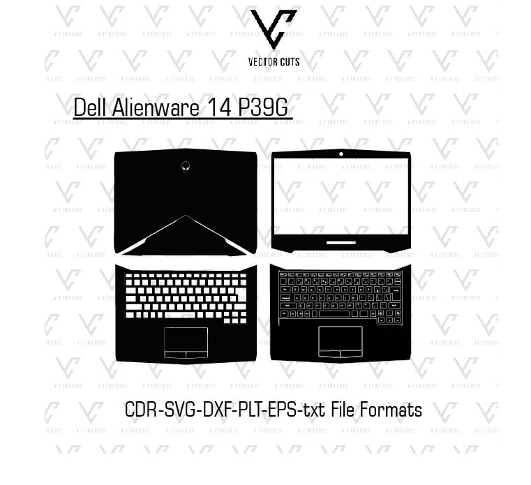 Dell Alienware 14 P39G Laptop Skin Template