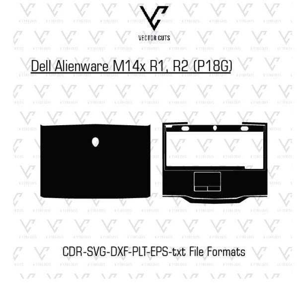 Dell Alienware M14x R1, R2 (P18G) Laptop Skin Template