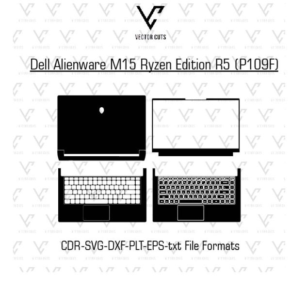 Dell Alienware M15 Ryzen Edition R5 (P109F) Laptop Skin Template
