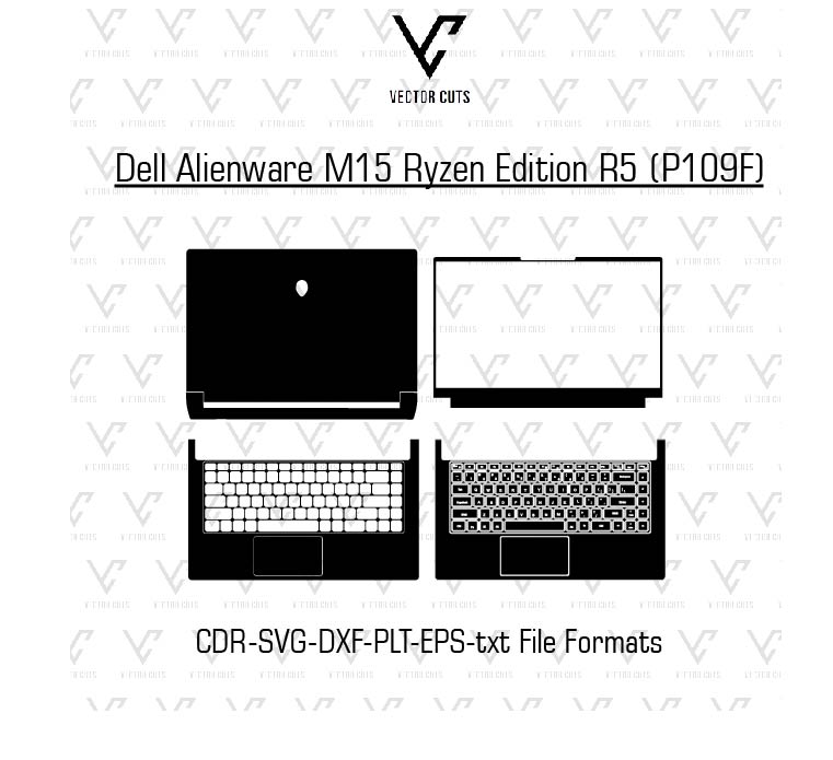 Dell Alienware M15 Ryzen Edition R5 (P109F) Laptop Skin Template
