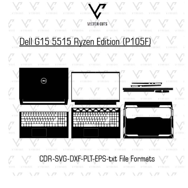 Dell G15 5515 Ryzen Edition (P105F) Laptop Skin Template