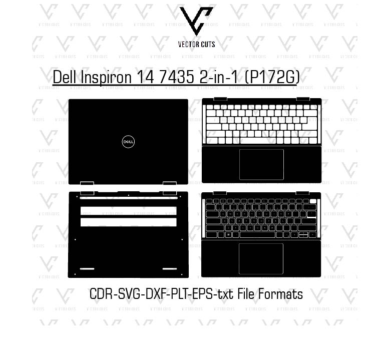 Dell Inspiron 14 7435 2-in-1 (P172G) Laptop Skin Template
