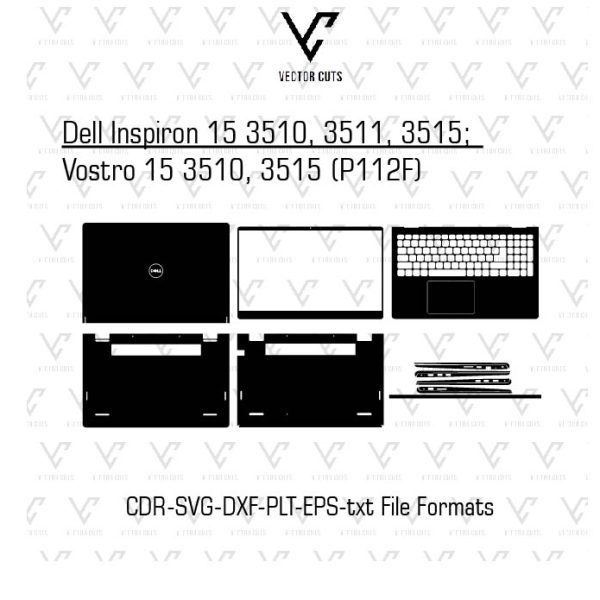 Dell Inspiron 15 3510, 3511, 3515; Vostro 15 3510, 3515 (P112F) Laptop Skin Template