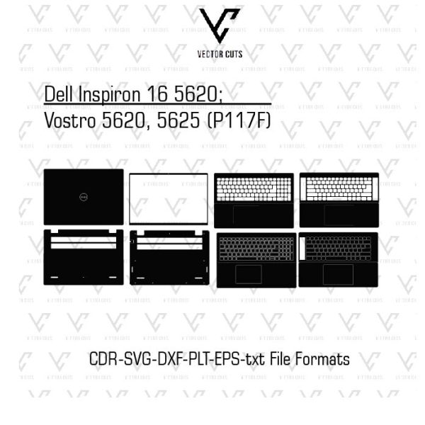 Dell Inspiron 16 5620; Vostro 5620, 5625 (P117F) Laptop Skin Template