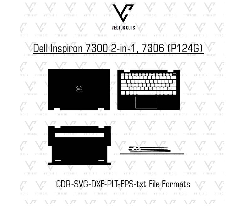 Dell Inspiron 7300 2-in-1, 7306 (P124G) Laptop Skin Template