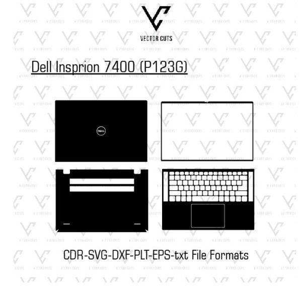 Dell Insprion 7400 (P123G) Laptop Skin Template