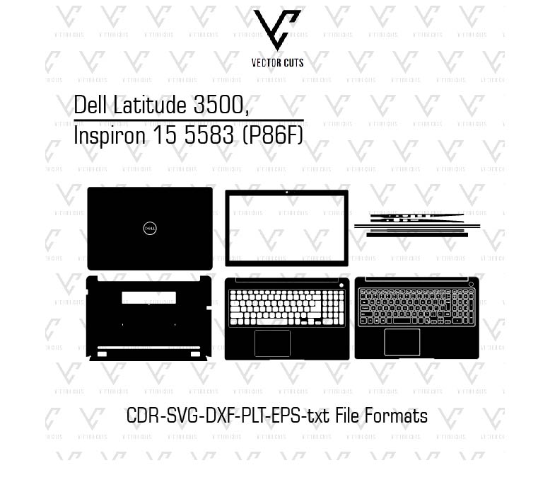 Dell Latitude 3500, Inspiron 15 5583 (P86F) Laptop Skin Template
