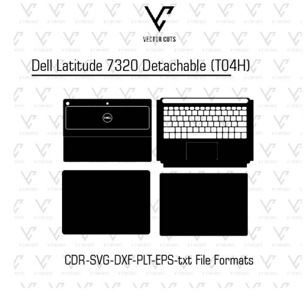 Dell Latitude 7320 Detachable (T04H) Laptop Skin Template