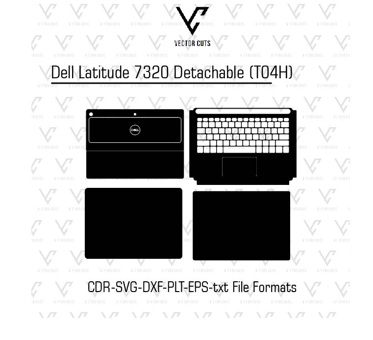 Dell Latitude 7320 Detachable (T04H) Laptop Skin Template