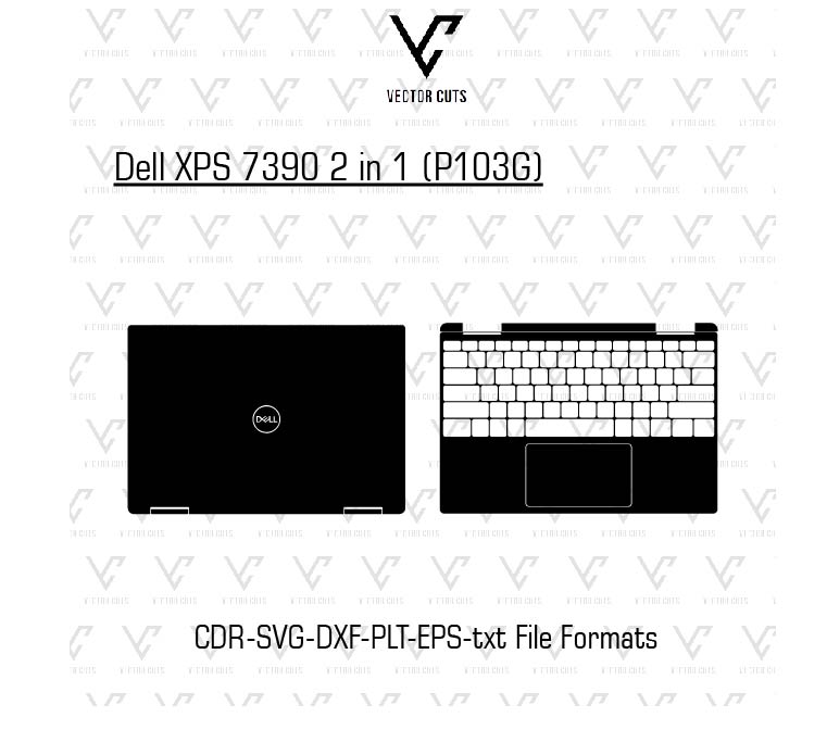 Dell XPS 7390 2 in 1 (P103G) Laptop Skin Template