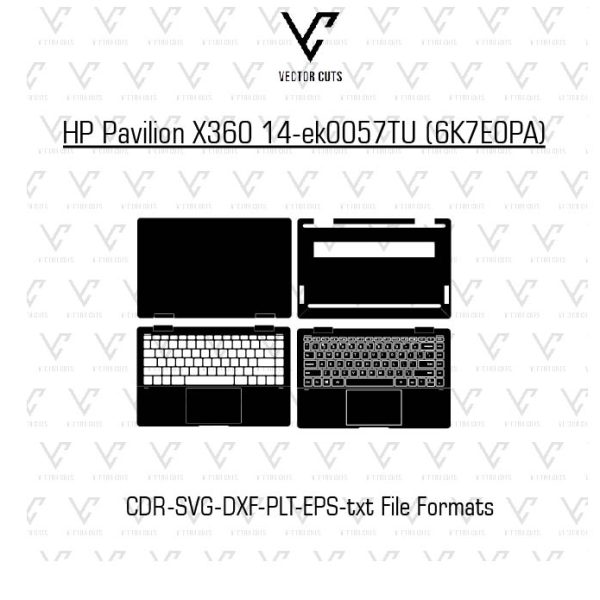 HP Pavilion X360 14-ek0057TU (6K7E0PA) Laptop Skin Template