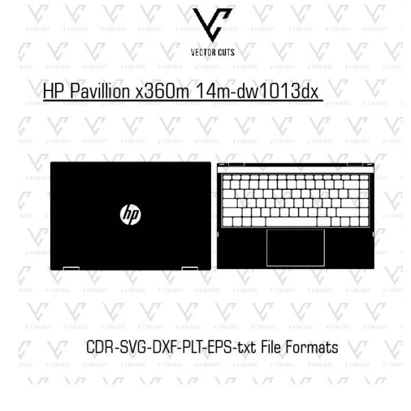 HP Pavillion x360m 14m-dw1013dx Laptop Skin Template