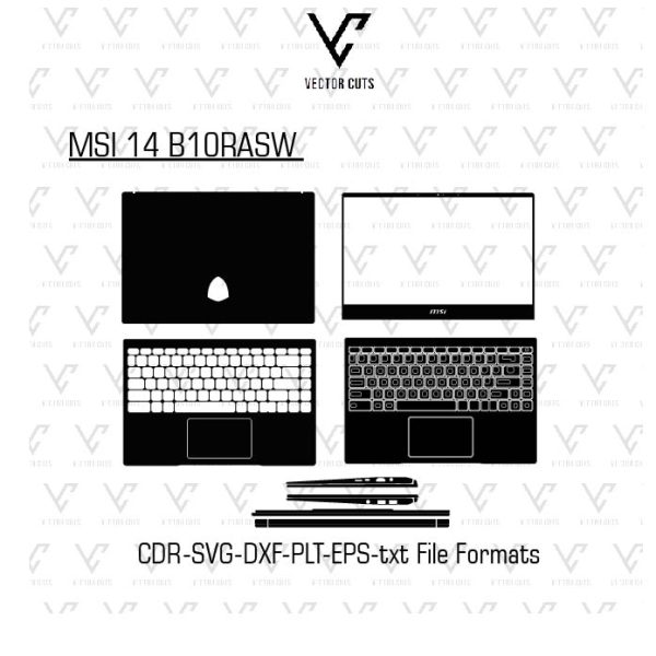 MSI 14 B10RASW Laptop Skin Template