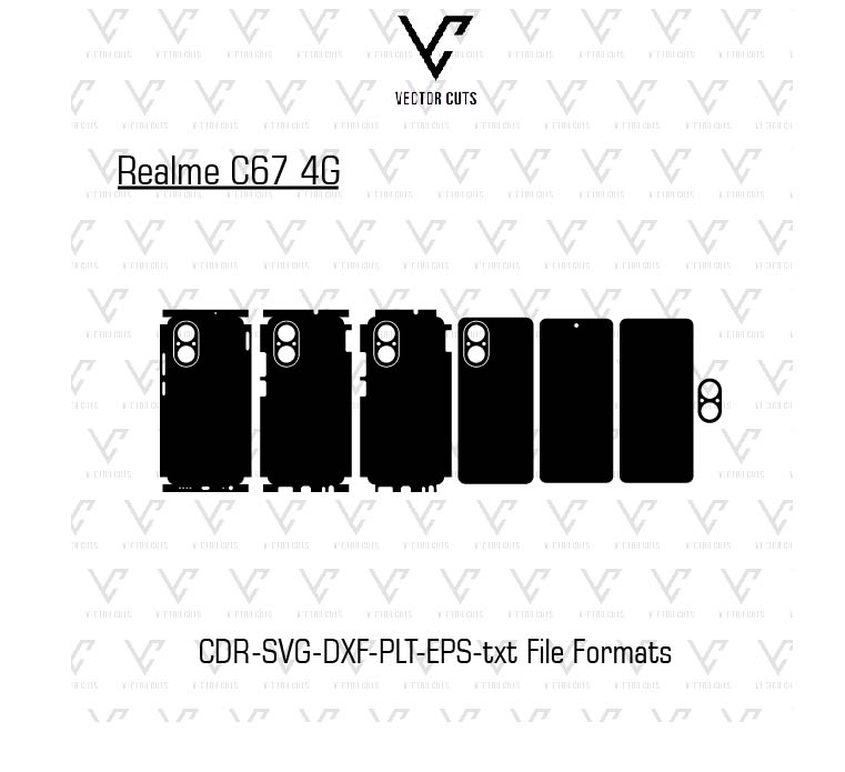 Realme C67 4G Mobile Skin Template