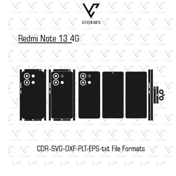 Redmi Note 13 4G Mobile Skin Template