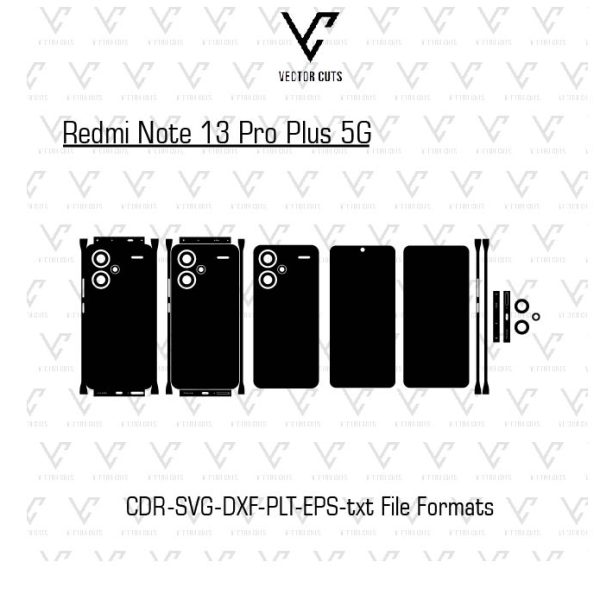 Redmi Note 13 Pro Plus 5G Mobile Skin Template