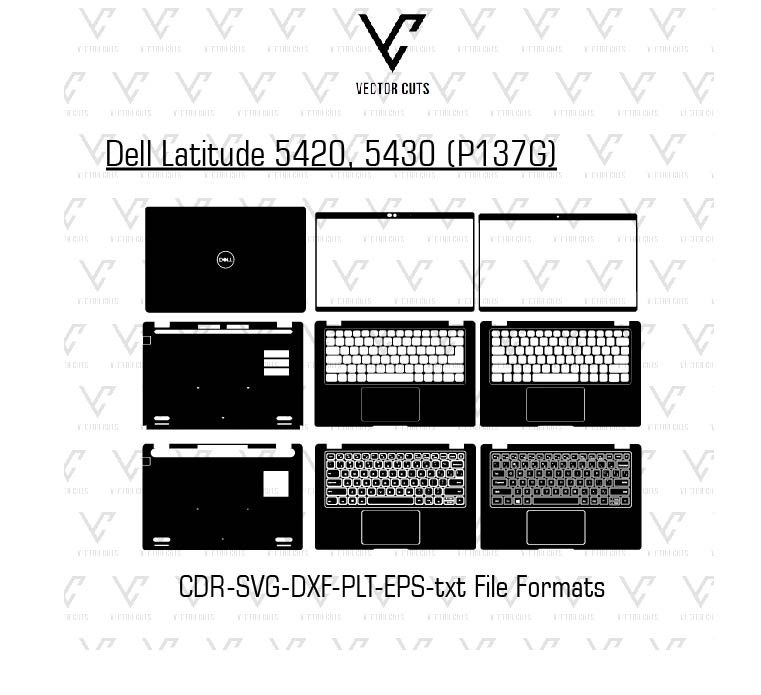 Dell Latitude 5420, 5430 (P137G) Laptop Skin Template