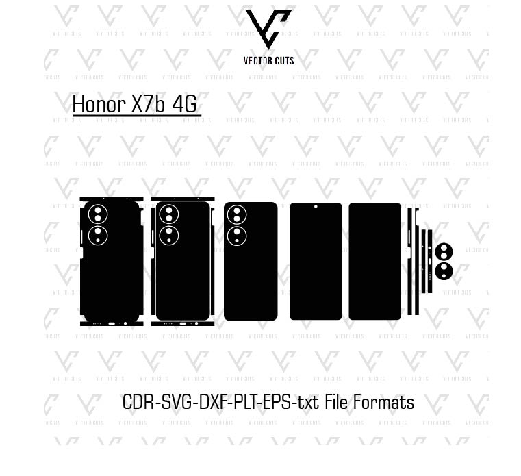 Honor X7b 4G Mobile Skin Template