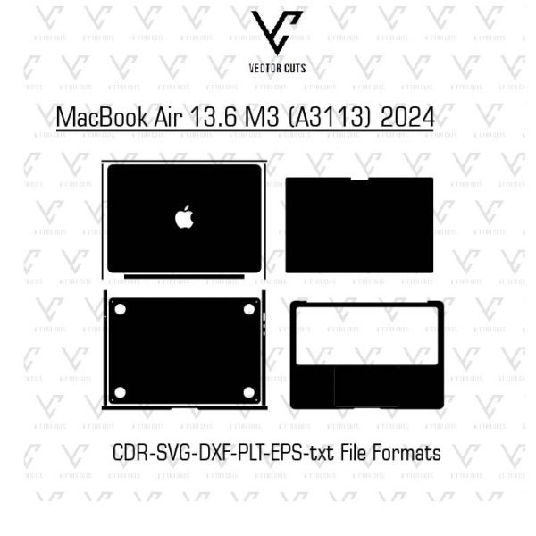 MacBook Air 13.6 M3 (A3113) 2024 Mobile Skin Template