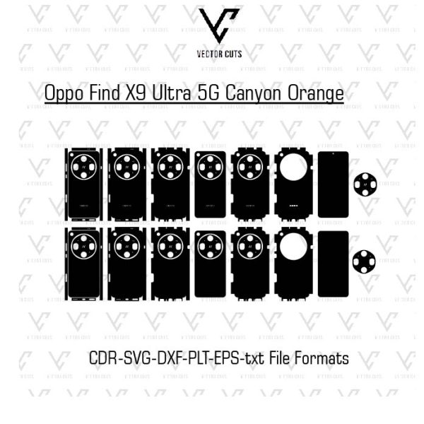 Oppo Find X9 Ultra 5G Canyon Orange Mobile Skin Template