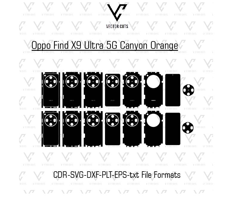 Oppo Find X9 Ultra 5G Canyon Orange Mobile Skin Template