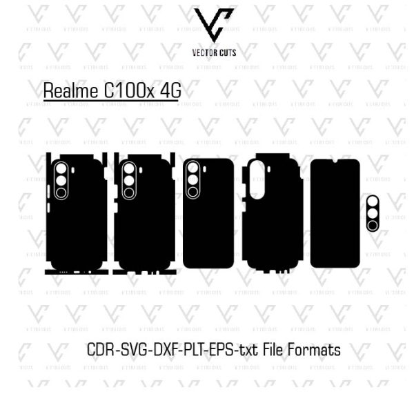 Realme C100x 4G Mobile Skin Template