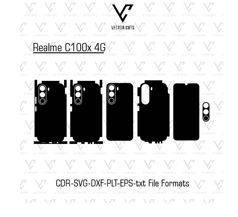 Realme C100x 4G Mobile Skin Template