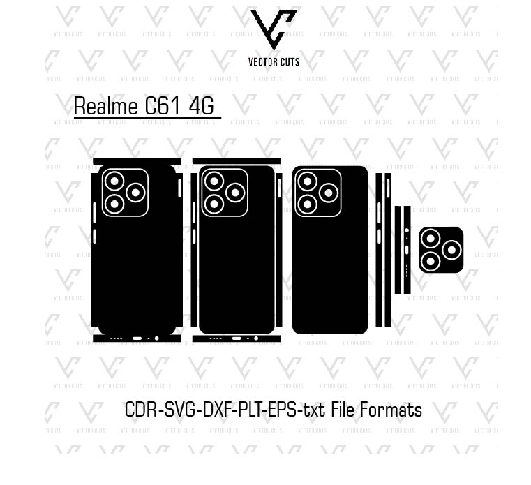 Realme C61 4G Mobile Skin Template