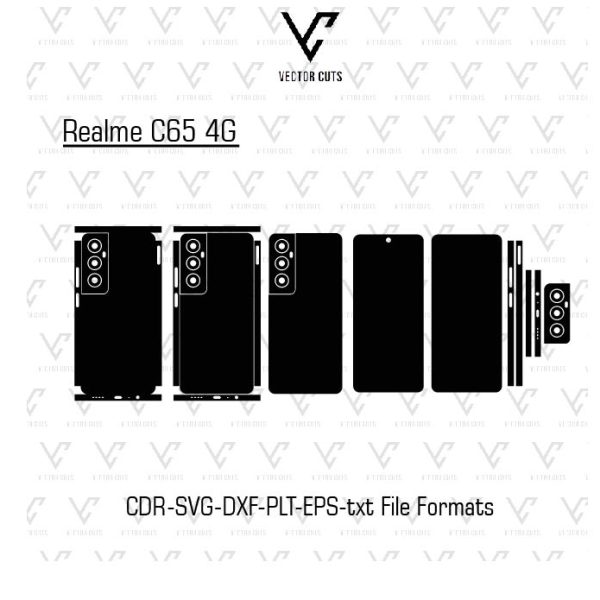 Realme C65 4G Mobile Skin Template