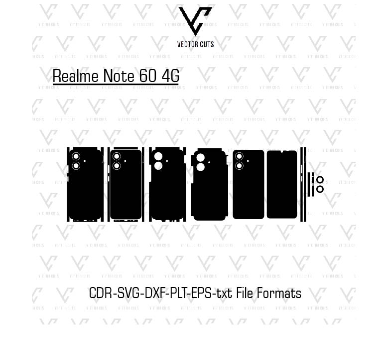 Realme Note 60 4G Mobile Skin Template