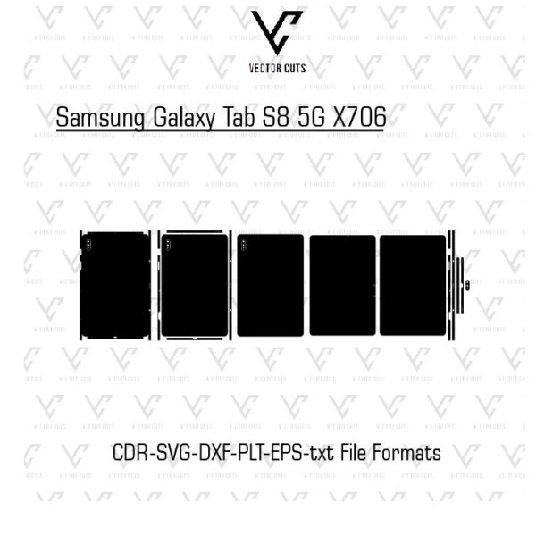 Samsung Galaxy Tab S8 5G X706 Vinyl Skin Template