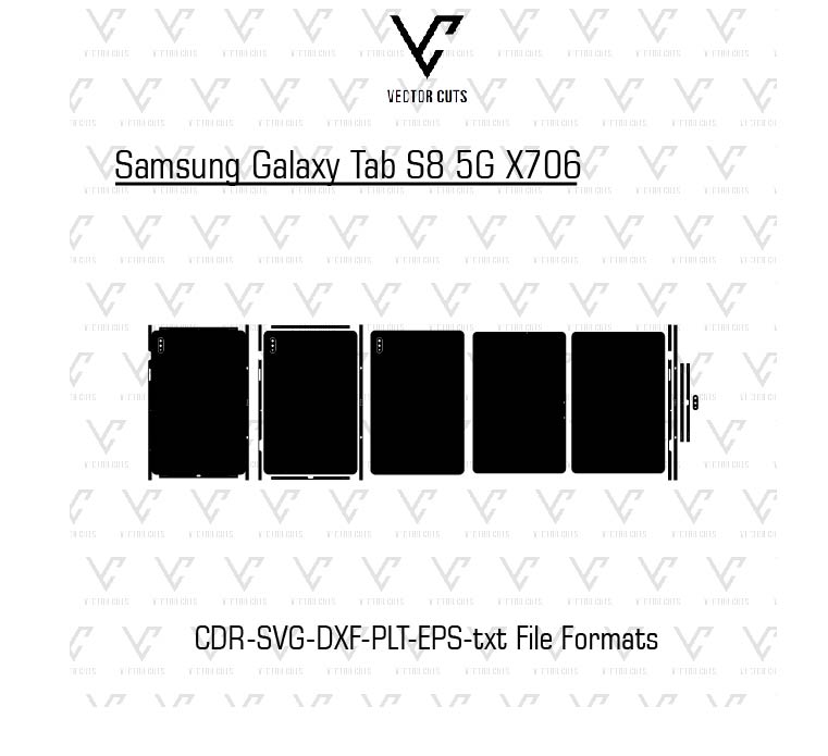 Samsung Galaxy Tab S8 5G X706 Vinyl Skin Template