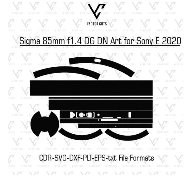 Sigma 85mm f1.4 DG DN Art for Sony E 2020 Camera lens Skin Template